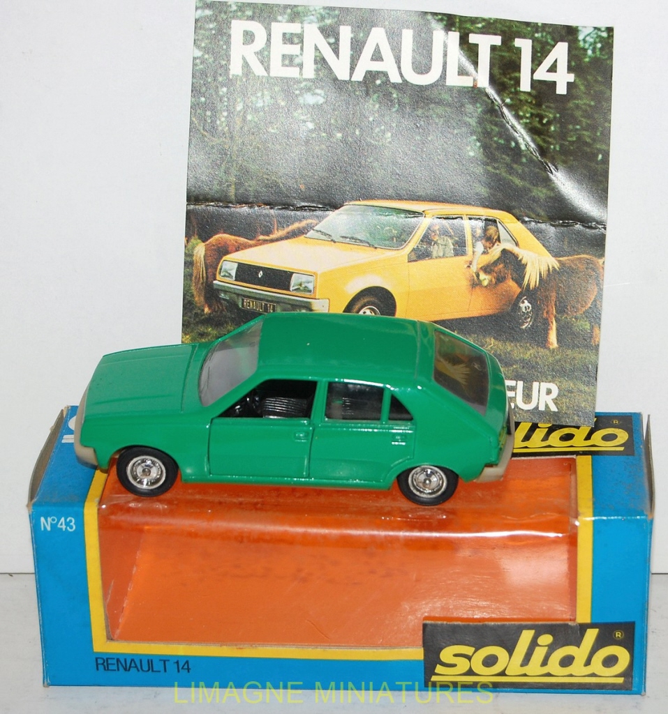 Modèle Réduit Solido Renault 14 Jaune - Échelle 1/43 - Version Promotionnelle Vintage - Occasion