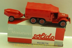 g18 159 solido hachette dodge t223 wc63 6x6 bache avec moto pompe guinard   pompiers num 28