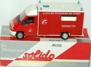 g18 222 solido hachette renault master ambulance reanimation  pompiers num 61