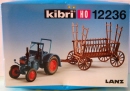 p10 198 KIBRI TRACTEUR AGRICOLE LANZ AVEC CHAR